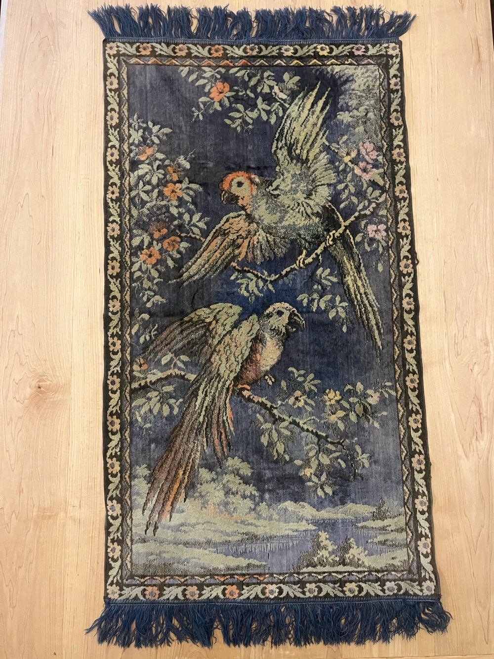 Vintage Parrot Woven Tapestry